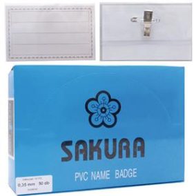 Névkártya tartó - csipeszes - 58x90mm <50db/dob>