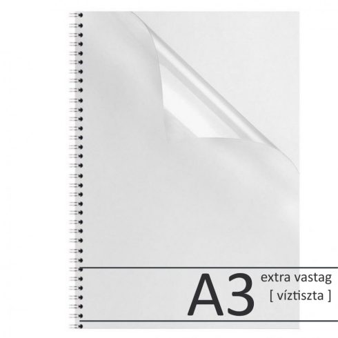 Kötészeti borító <műanyag> A3 EXTRA VASTAG - víztiszta - 0.3mm