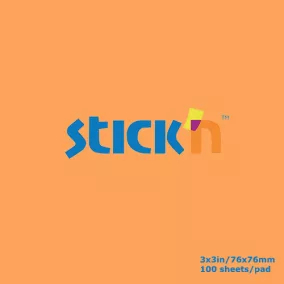   Öntapadós jegyzettömb - neon narancssárga <75x75mm>