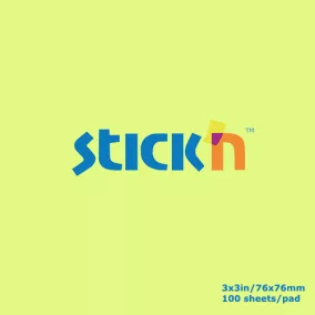 Öntapadós jegyzettömb - neon sárga <75x75mm>