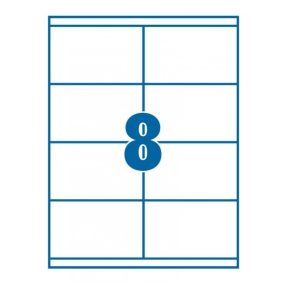   Osztott etikett lézercímke 105x71mm - 8címke/lap - Rayfilm <100lap/dob>