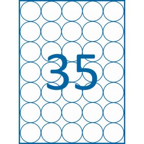   Osztott etikett lézercímke - KÖR alakú 40mm - 35címke/lap - Rayfilm <100lap/dob>