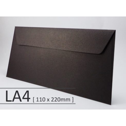 Kreatív boríték - Csillogó  fekete - LA4 <110x220mm>