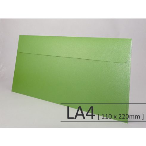 Kreatív boríték - Csillogó  fairway zöld - LA4 <110x220mm>