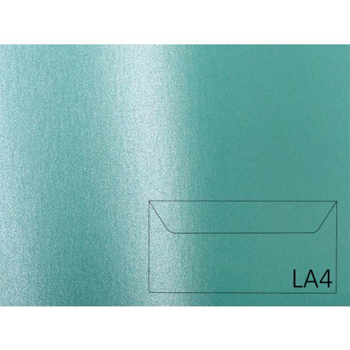 Kreatív boríték - Csillogó  lagoon kék - LA4 <110x220mm>