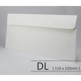   Kreatív boríték - Via Linen - pure white - DL <110x220mm>