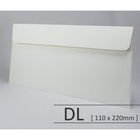 Kreatív boríték - Via Linen - pure white - DL <110x220mm>