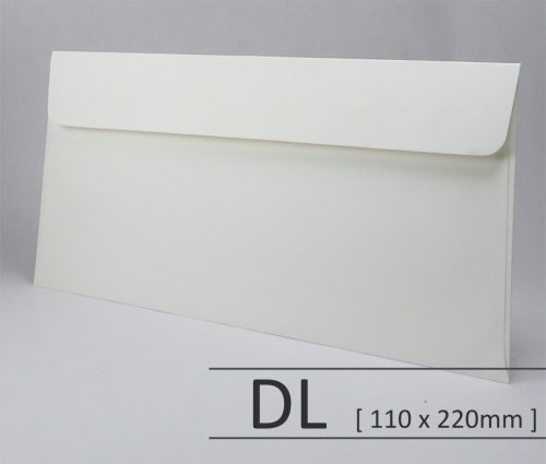 Kreatív boríték - Via Linen - pure white - DL <110x220mm>