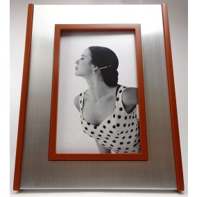   Képkeret 10x15 cm - EXKLUZÍV - Barna/vastag ezüst kerettel