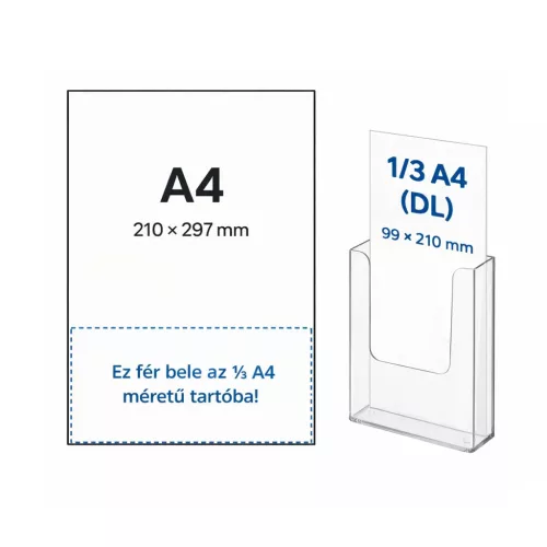 Szórólap tartó LA4 - Falra szerelhető